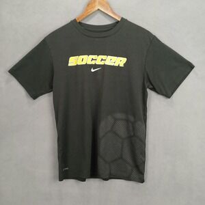 Vintage‎ Nike Dri-Fit Soccer T-Shirt Boys Large Black Athletic Workout Training